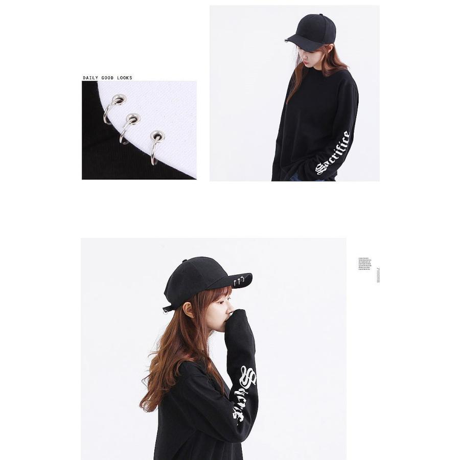 3リング ベースボールキャップ 帽子  b系 ヒップホップ ストリート系 レディース ローキャップ ブラック ピンク ホワイト リング付き |  | 03