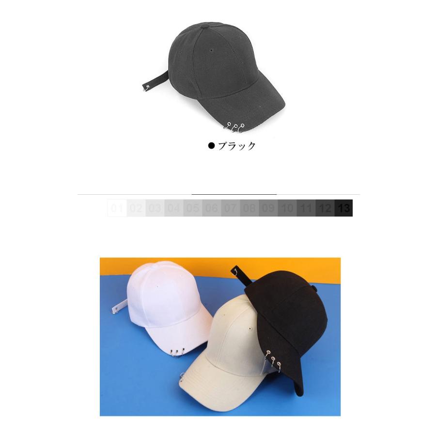 3リング ベースボールキャップ 帽子  b系 ヒップホップ ストリート系 レディース ローキャップ ブラック ピンク ホワイト リング付き |  | 07