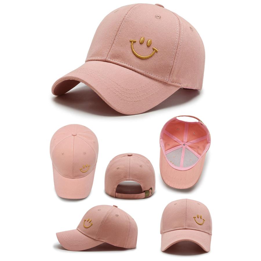 スマイル キャップ レディース メンズ 韓国風 帽子 刺繍 春 夏 秋 冬 コットン 調整可能 かわいい シンプル 野球帽 ペア お揃い ベースボールキャップ CAB109 |  | 02