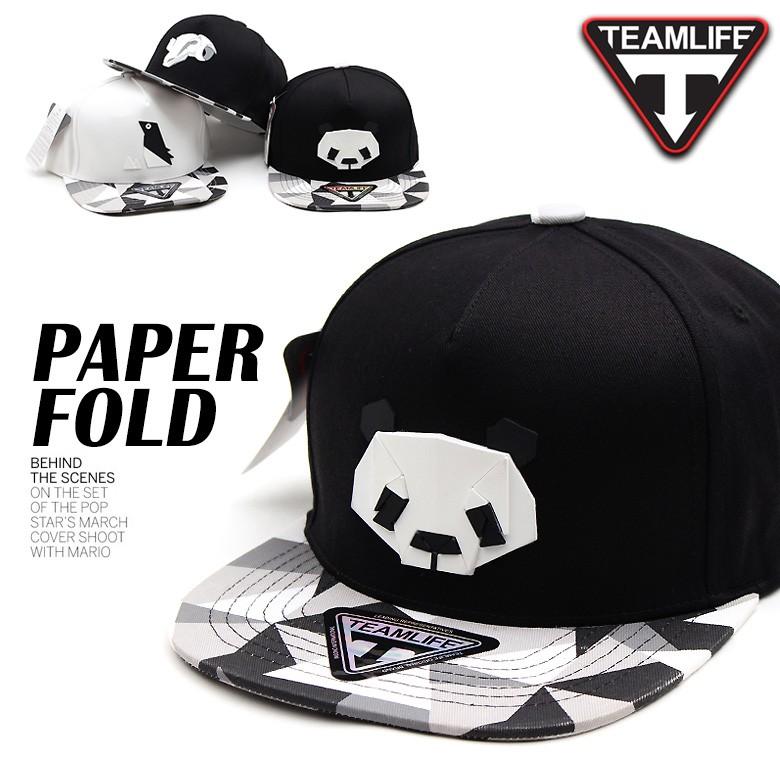 キャップ レディース メンズ 帽子 PAPER FOLD パンダ ペンギン スナップバックキャップ SNAPBACK ストリート ヒップホップ ダンスウエア ストリート系 | 