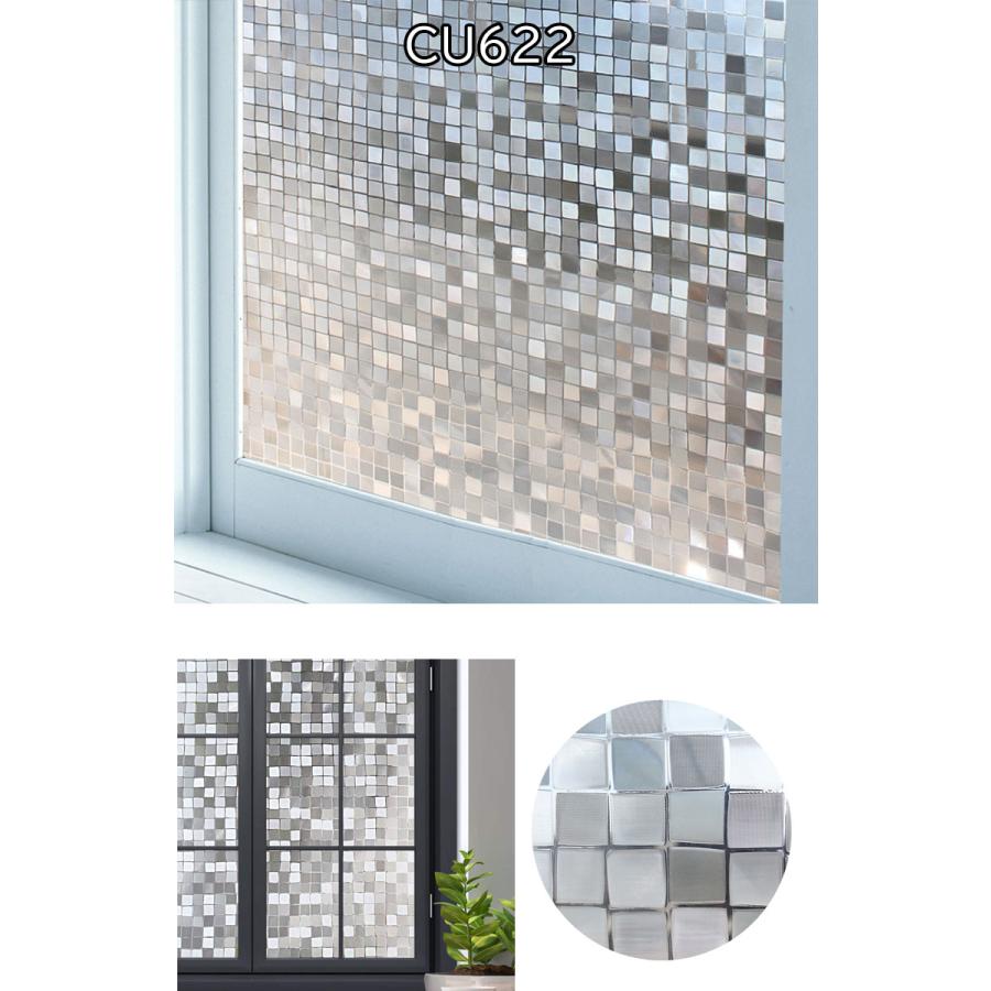 幅90cmX2m 単位 断熱シート ガラスフィルム 窓 目隠しシート 結露防止 結露対策 ガラスシート 花柄  モザイク 装飾 曇りプライバシー 対策 UVカット 無地 |  | 04