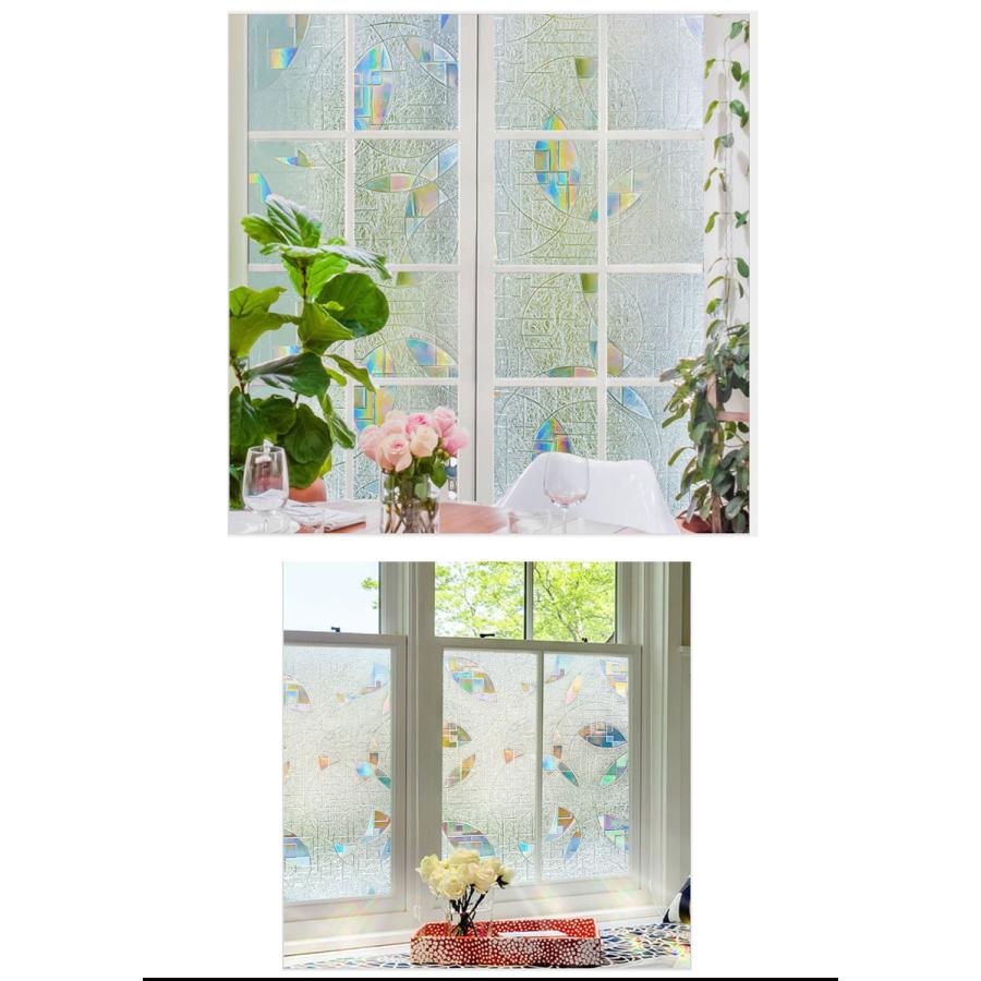 幅45cmX10cm単位 ガラスフィルム 窓 目隠しシート 結露防止 結露対策 ガラスシート すりガラス柄 花柄  モザイク 装飾 曇りプライバシー 対策 UVカット 無地 |  | 11