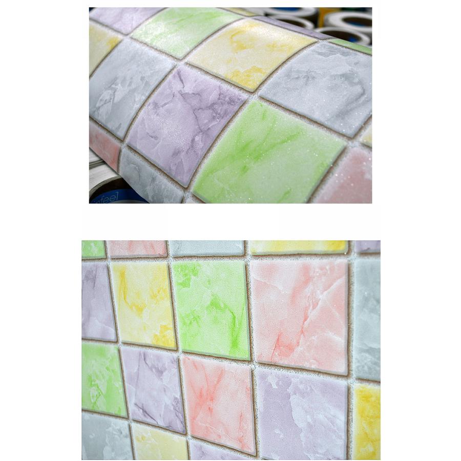 シール 幅50cm 壁紙 1ｍ単位 貼ってはがせる のり付 モザイク レンガ 北欧 白 大理石 木 木目 レンガ 北欧 白 DIY ストーン柄 クロス 韓国製 |  | 04