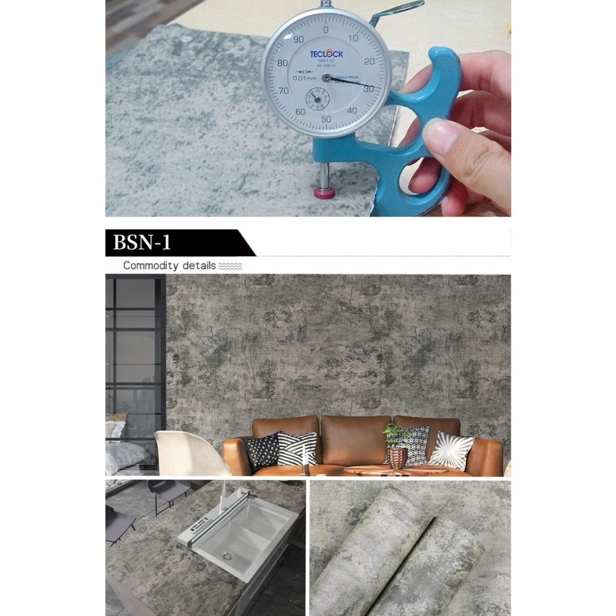 壁紙 コンクリート モルタル 60cmX3m単位 粗めな質感のコンクリート 壁紙で部屋のインテリアをおしゃれに グレー モノトーン 貼ってはがせる |  | 03