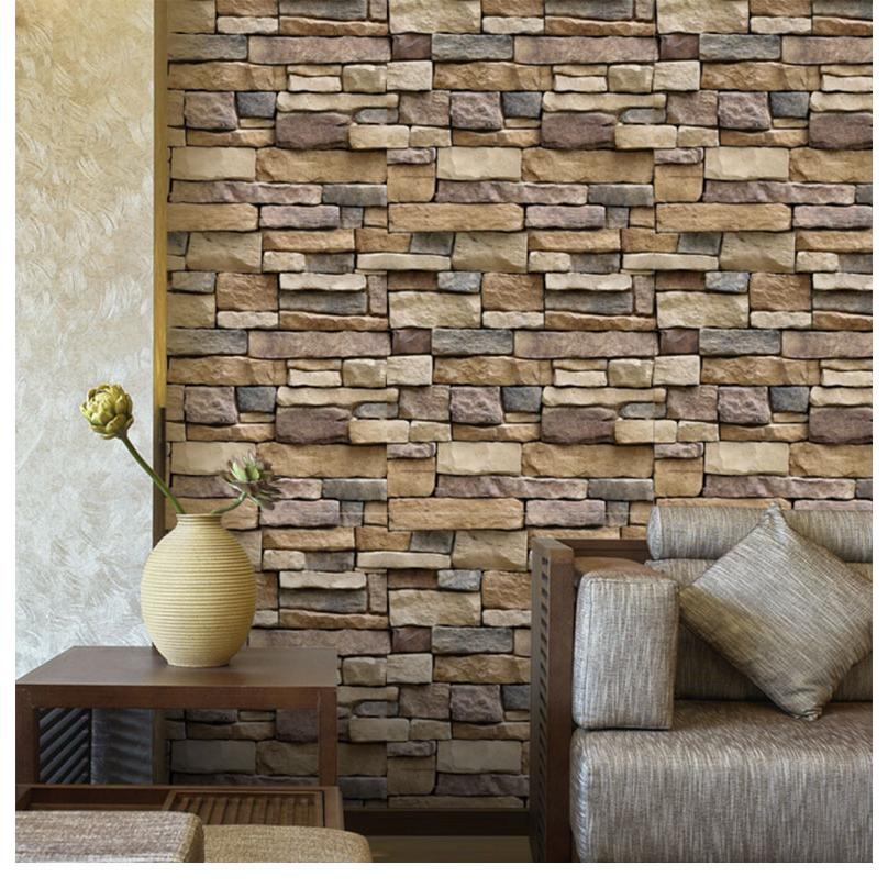 壁紙シール 3Dストーン柄 1枚45cmX1M レンガ風 タイル柄 のり付き 剥がせる ウォールステッカー 壁紙シート 賃貸OK 立体感 凹凸感 貼りやすい |  | 01