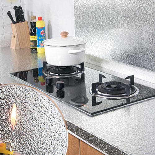 キッチンシート 耐熱シート 壁紙シール ホイル シール 60cm幅x200cm 壁紙 のり付き 台所用 キッチン 防汚 耐熱 戸棚シート インテリア雑貨  ウォールステッカー | 