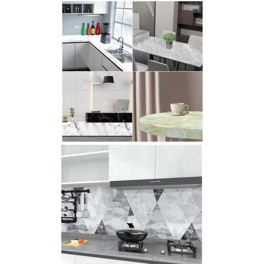 壁紙シール 大理石 リメイクシート 巾60cmx長さ10m のり付き 壁紙 はがせる カッティングシート防水 キッチン リフォーム シート 家具リフォーム 賃貸 |  | 01