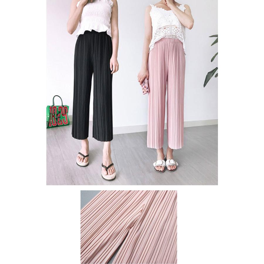 ワイドパンツ ボトムス シフォン プリーツパンツ レディース 快適通気 レディース 春夏 トレンド バーゲン |  | 02