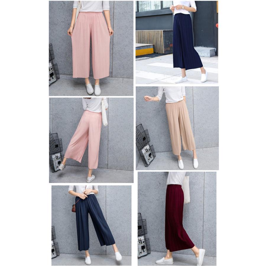 ワイドパンツ ボトムス シフォン プリーツパンツ レディース 快適通気 レディース 春夏 トレンド バーゲン |  | 05