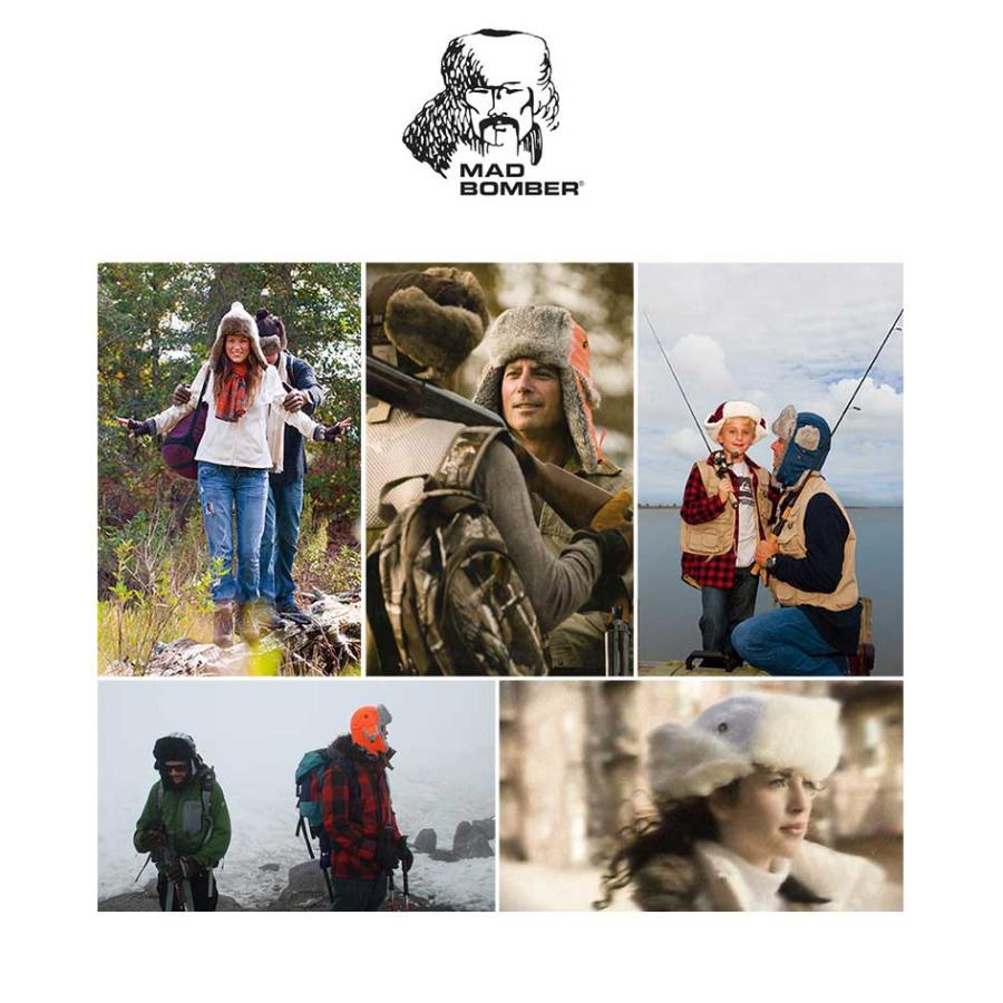 本革 耳あて 帽子 ロシア帽子 マッドボンバーハット ラビット ファー