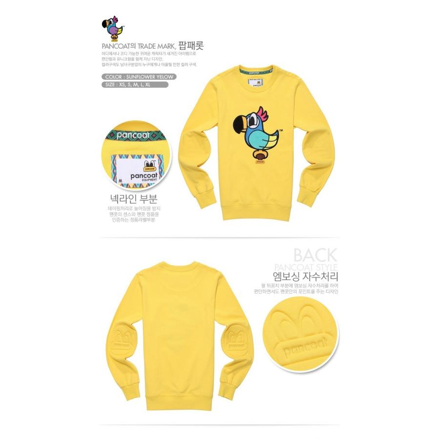 Pancoat パンコート POPPARROT CREWNECK SUNFLOWER YELLOW キャラクター トレーナー 長袖 クルーネック Tシャツ 長袖 ト パンコート｜dami｜02