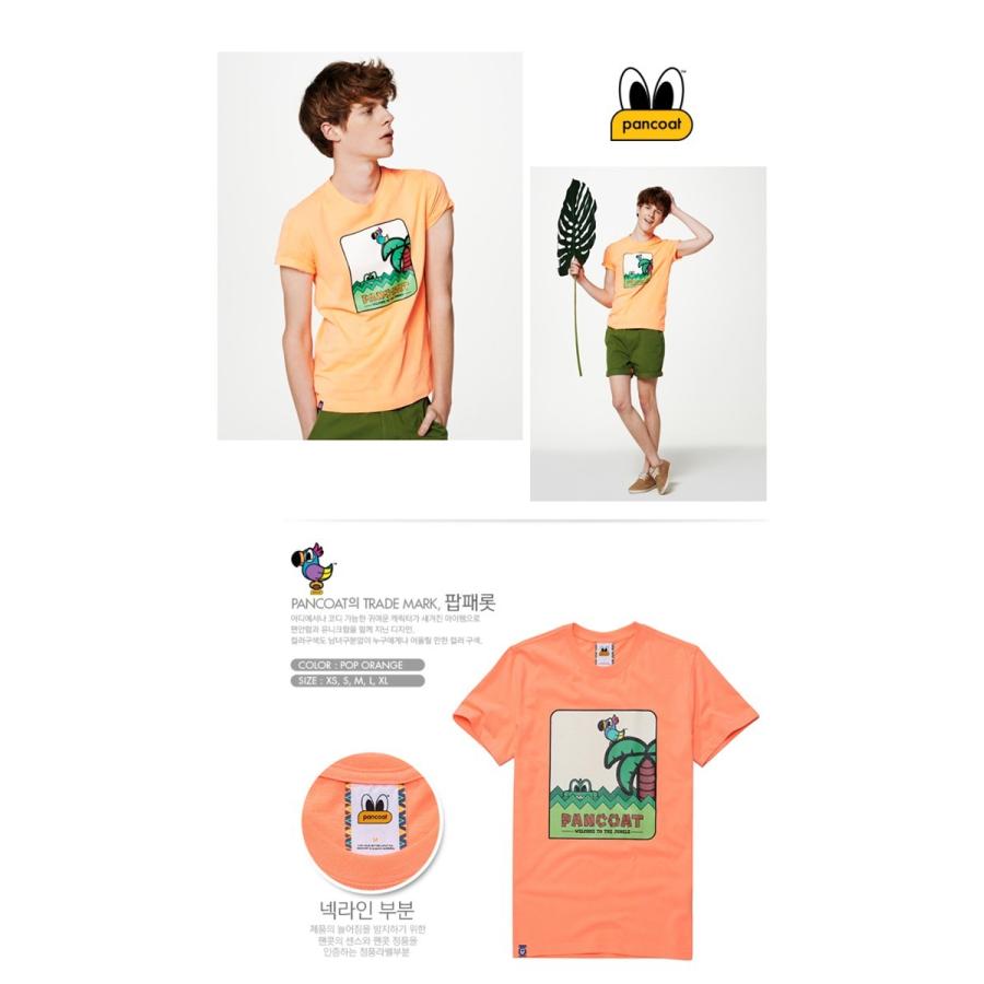 Pancoat パンコート キャラクター T-シャツ POPPARROT WITH POP CROCO T-SHIRTS POP ORANGE 半袖 夏 Tシャツ メンズ レデ パンコート｜dami｜02