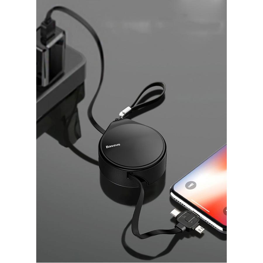 スマホ 巻き取り式 3in1 リール 充電器ケーブル Usb Iphoneケーブル Type C Microケーブル 急速充電 巻き取りケーブル Usb 1 5m Type C Android 充電ケーブル Phone409 Dami 通販 Yahoo ショッピング