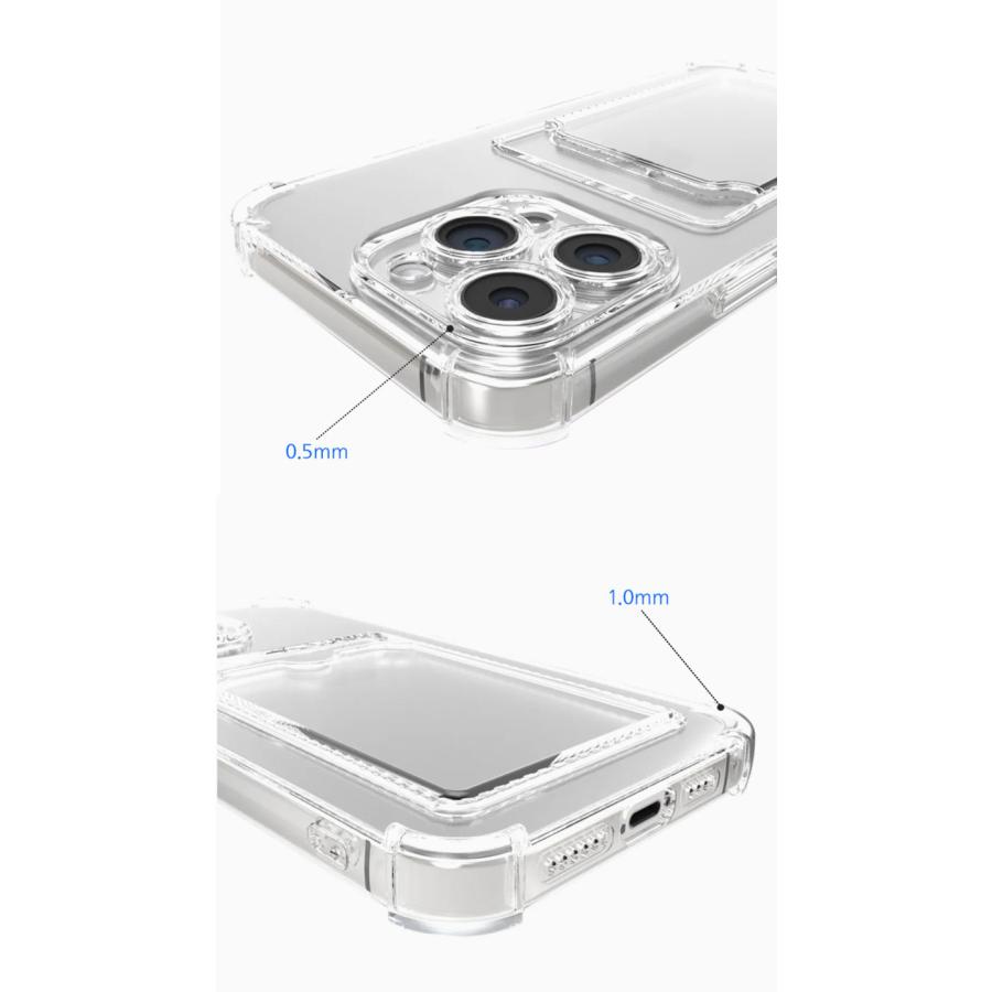 Iphone17 Air ケース 15Pro 15Plus 15Pro max 14 14pro 7 8 se 12 13 iphone16 pro クリア カード 背面 アイフォンケース クリア ケース カード収納 ケース |  | 04