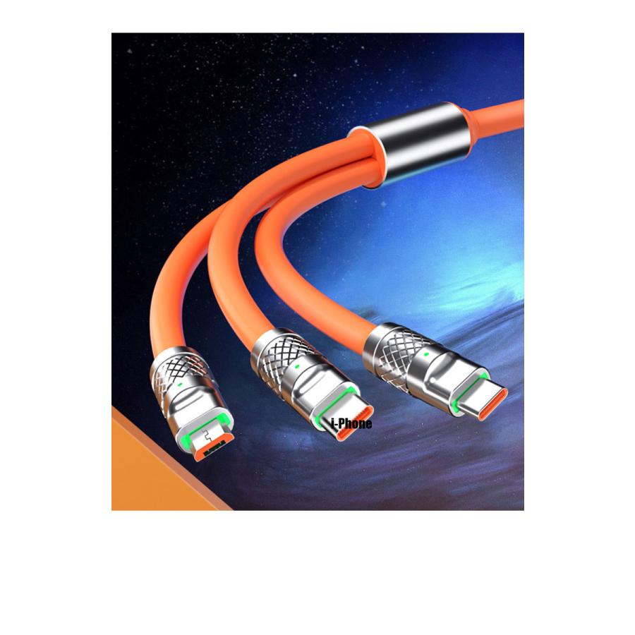 3in1 充電器ケーブル USBケーブル iPhoneケーブル Type-cケーブル Microケーブル 急速充電 ケーブル micro usb type−c 1.2m Android 充電ケーブル |  | 01