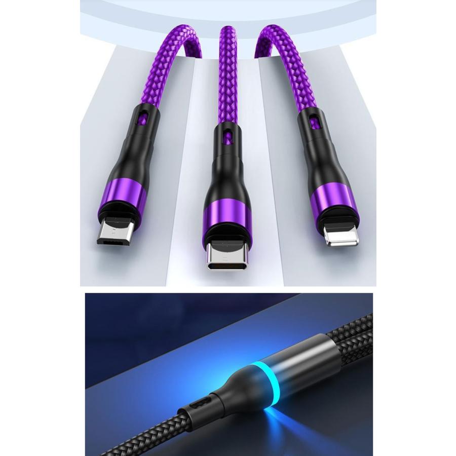 6 in1 マルチ充電ケーブル 急速 充電器 急速充電 マルチ充電ケーブル iPhone ケーブル type-c usbケーブル スマホ ケーブル アンドロイド 長さ 120cm |  | 03