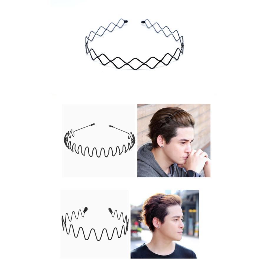カチューシャ メンズ レディース 男女兼用 男性 女性 ワイヤー かっこいい 黒 ブラック メンズカチューシャ 髪留め 髪飾り ヘアバンド スポーツ 大人 |  | 03