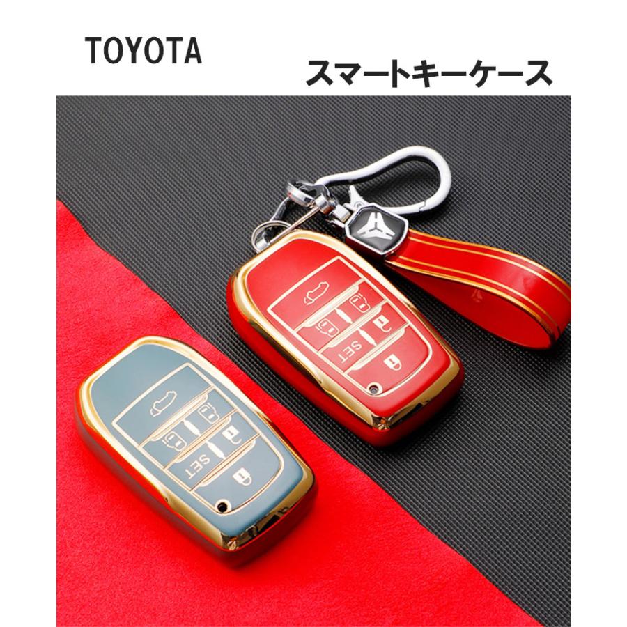 アルファード 鍵 カバー TOYOTA スマートキーケース キーカバー ト 30系  ヴェルファイア 30系 キーケース キーレスカバー 高級感あるゴールド　自動車パーツ |  | 01