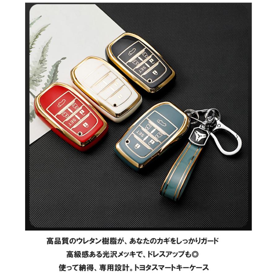 アルファード 鍵 カバー TOYOTA スマートキーケース キーカバー ト 30系  ヴェルファイア 30系 キーケース キーレスカバー 高級感あるゴールド　自動車パーツ |  | 02