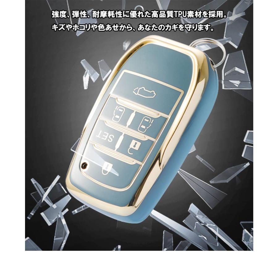 アルファード 鍵 カバー TOYOTA スマートキーケース キーカバー ト 30系  ヴェルファイア 30系 キーケース キーレスカバー 高級感あるゴールド　自動車パーツ |  | 03