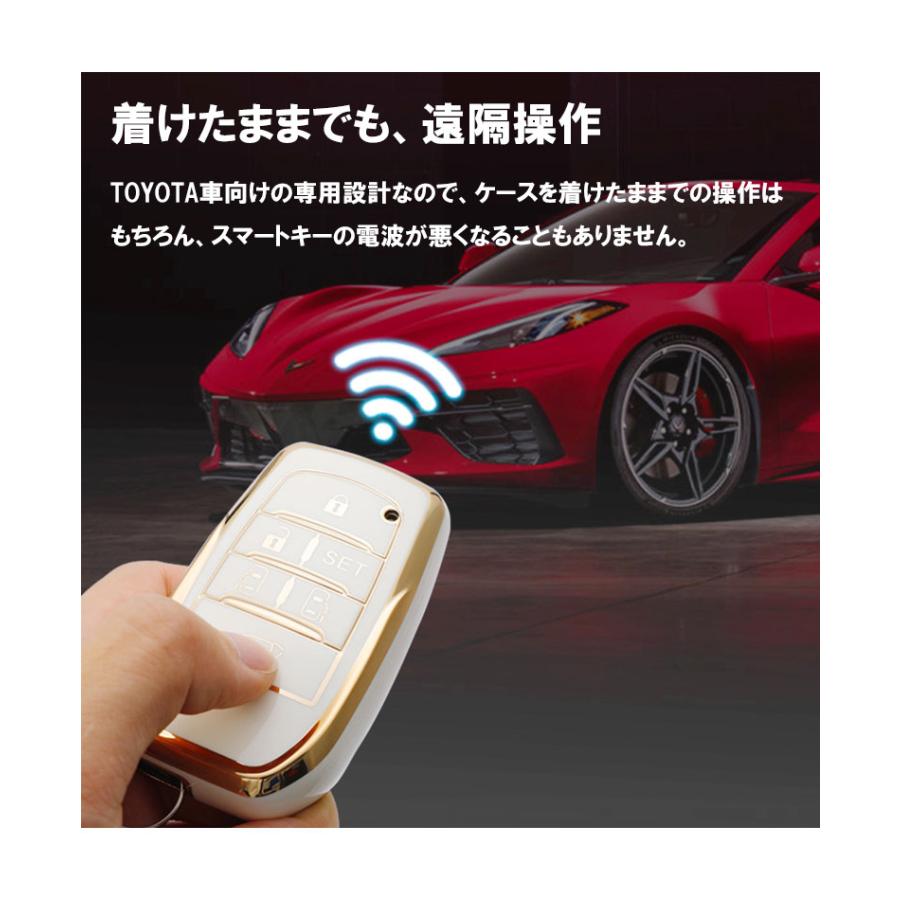 アルファード 鍵 カバー TOYOTA スマートキーケース キーカバー ト 30系  ヴェルファイア 30系 キーケース キーレスカバー 高級感あるゴールド　自動車パーツ |  | 04