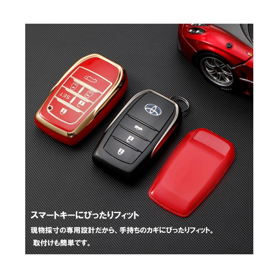 アルファード 鍵 カバー TOYOTA スマートキーケース キーカバー ト 30系  ヴェルファイア 30系 キーケース キーレスカバー 高級感あるゴールド　自動車パーツ |  | 05