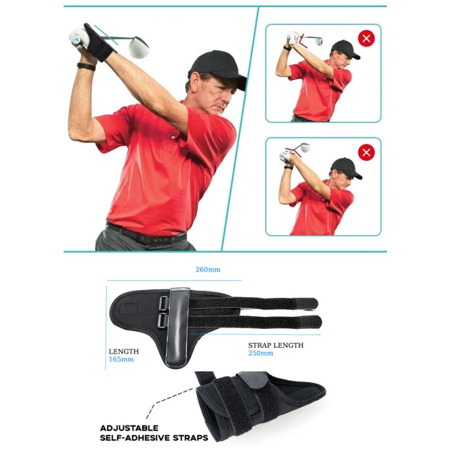 ゴルフ練習器具 スイング矯正 ゴルフトレーニングスイング補正用ゴルフリストブレース ゴルフスイングトレーナー  手首の折れ防止  右 左打ち共通 |  | 05