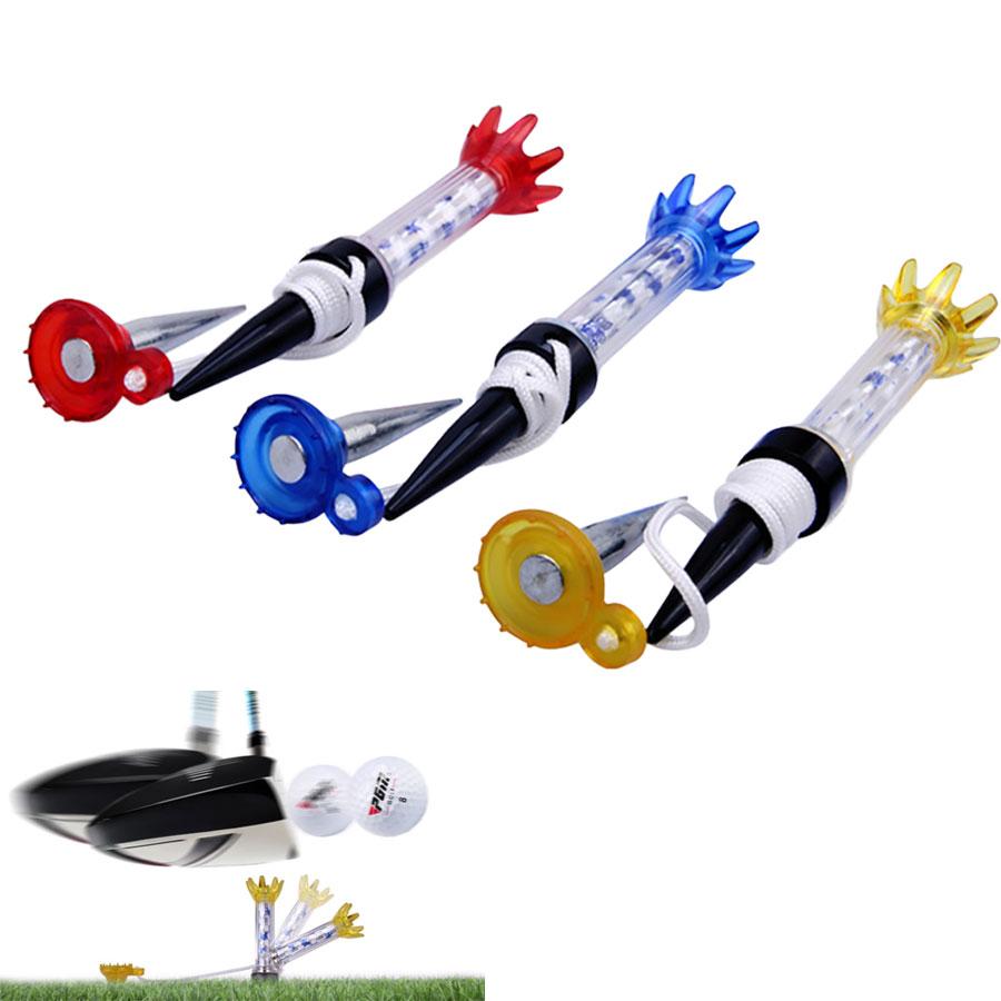 ゴルフ ティー ゴルフ用品 マグネットティー レッド ブルー ロングティー ホルダー ティー 紐付き イエロー | 