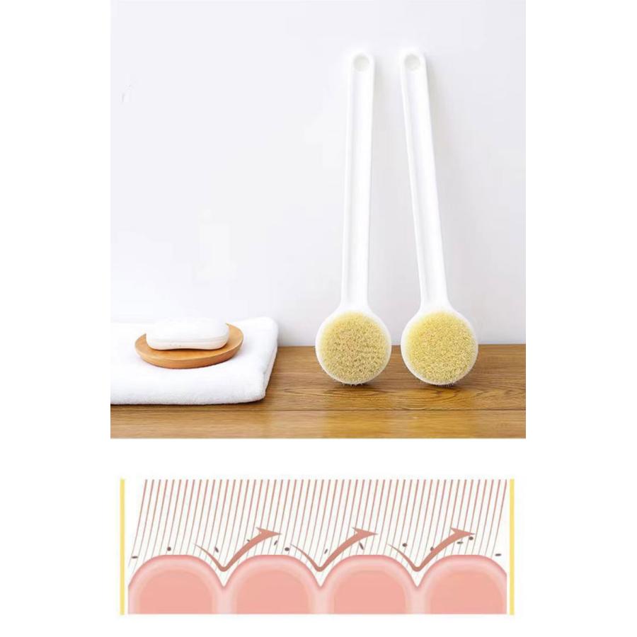 ボディブラシ シャワーブラシ 背中洗いブラシ 臭わない 35cm 背中 に届きやすい 柔らかい素材で快適マッサージ 入浴 お風呂 バス用品 全身 体洗い |  | 01