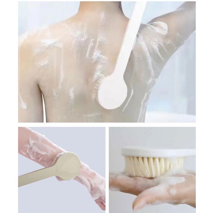 ボディブラシ シャワーブラシ 背中洗いブラシ 臭わない 35cm 背中 に届きやすい 柔らかい素材で快適マッサージ 入浴 お風呂 バス用品 全身 体洗い |  | 06