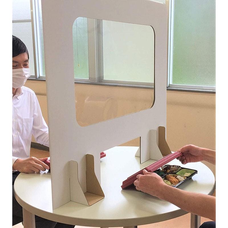 受付用パーテーション 卓上間仕切り 受付用マドワクダナ (Madowaku-Dana) 2枚入り1ケース 簡単設置 幅74cm 高さ68cm ホワイト スタンダードサイズ |  | 06