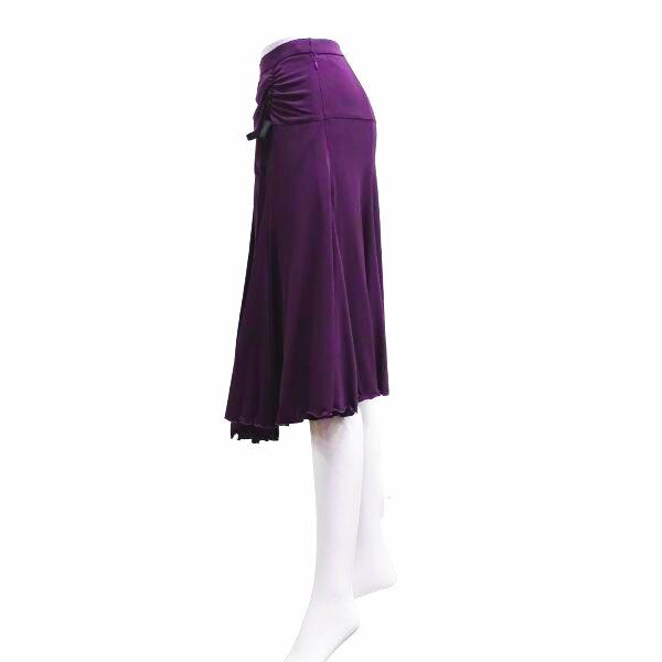 ダンススカート(モダン)⭐パピヨン パピヨン ミディスカート No.839 グレープ グリーン ブラック M