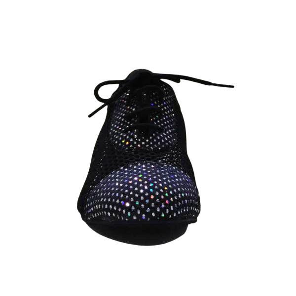 【当店おススメ】pretty メッシュ切り替え ティーチャーズ シューズ GT500BK 黒ラメ 5cm 4cm 太ヒール 3E 黒 社交ダンス 安定感抜群 高品質【製作可能】_3