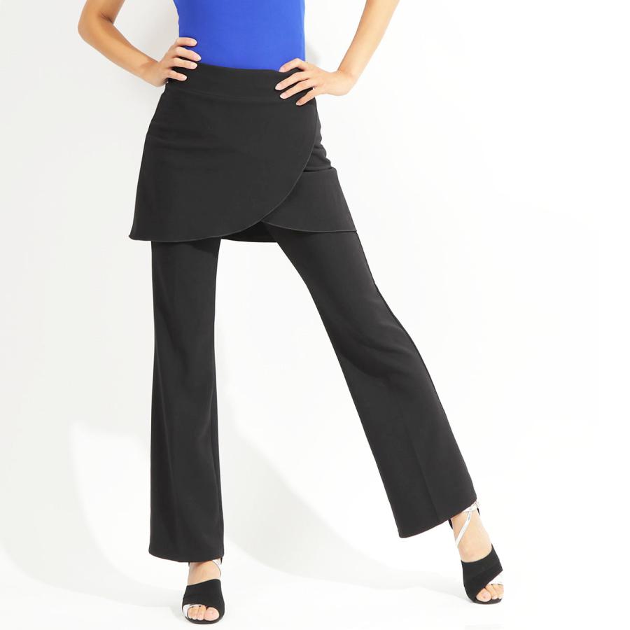 ヒップカバー ダンスパンツ ジャズパンツ スカート付 ジャズダンス ヨガパンツ ストレッチ 美脚 脚長 | ZUM | 12