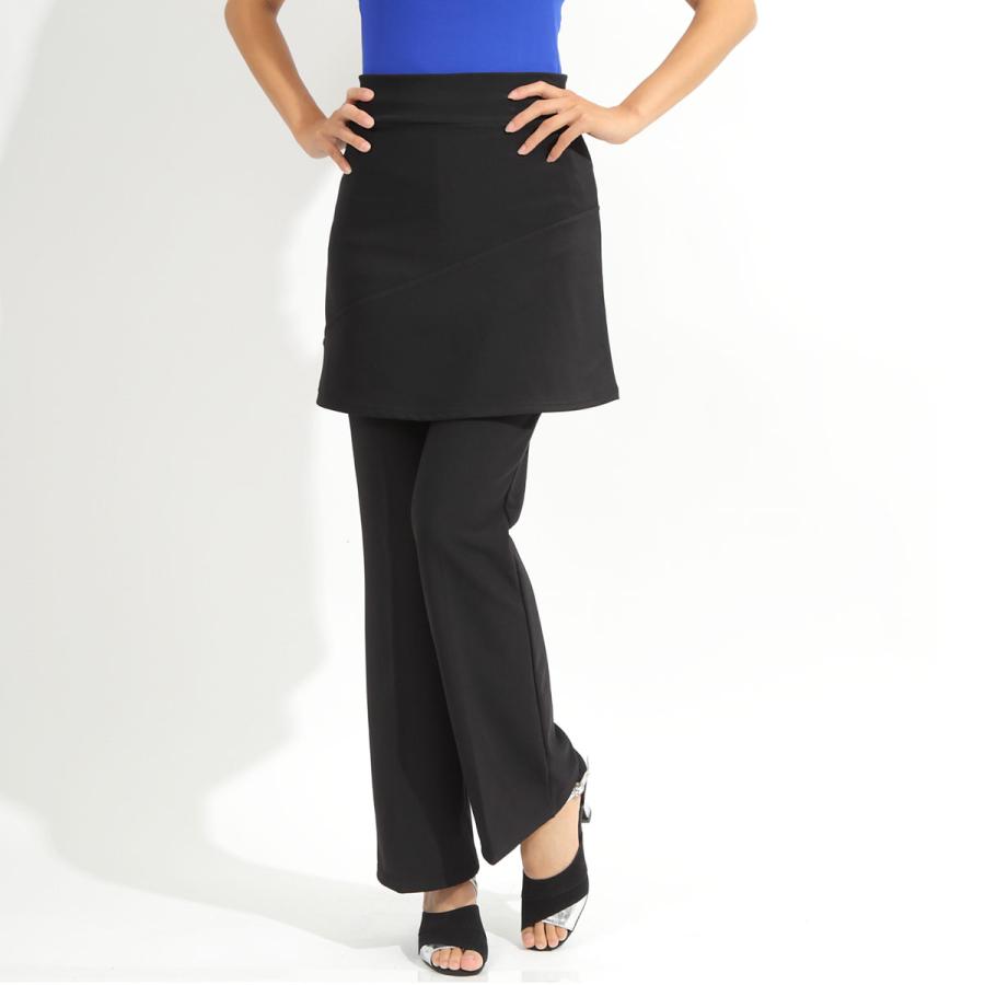 ヒップカバー ダンスパンツ ジャズパンツ スカート付 ジャズダンス ヨガパンツ ストレッチ 美脚 脚長 | ZUM | 15