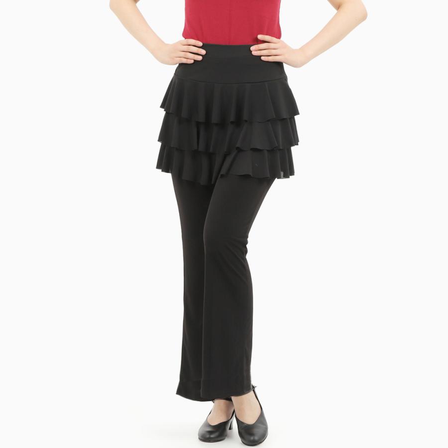 ダンス・ヨガ スカート付パンツ パンツ スカート ZUM(スム) SET501 オーバースカート 美脚 脚長 美尻 体型カバー ダンスパンツ ジャズダンス ヨガパンツ | ZUM | 12