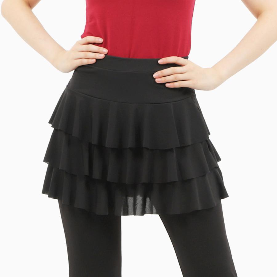 ダンス・ヨガ スカート付パンツ パンツ スカート ZUM(スム) SET501 オーバースカート 美脚 脚長 美尻 体型カバー ダンスパンツ ジャズダンス ヨガパンツ | ZUM | 14