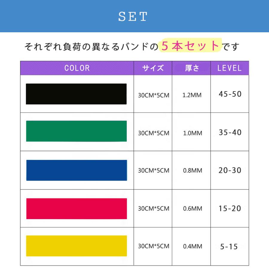 レッグトレーニングバンド 5本セット ZTR-LEGTR ヒップアップ レッグトレーニングバンド 5本セット ZTR-LEGTR ヒップアップ