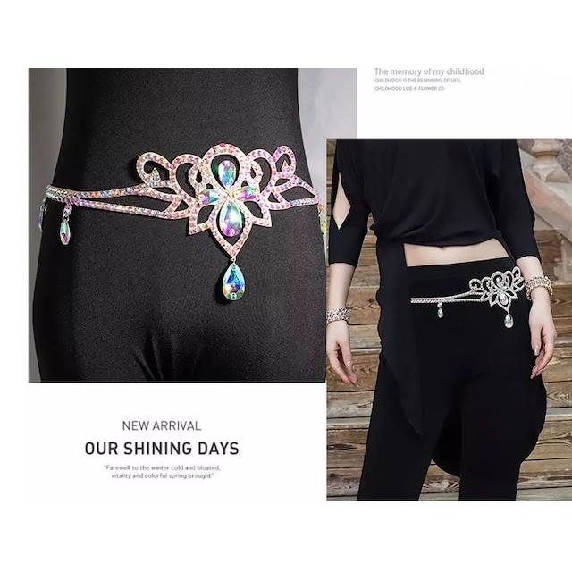 ベリーダンスラインストーンウエストチェーン ベリーチェーンベルト