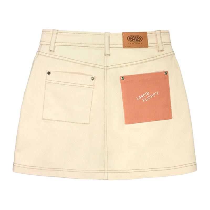 byallmins バイオールミーンズ ストレッチツイル ミニスカート 1.44MB FLOPPY Mini Skirts アイボリー BM201WCASK004 レディース 韓国ファッション ブランド | ブランド登録なし | 02