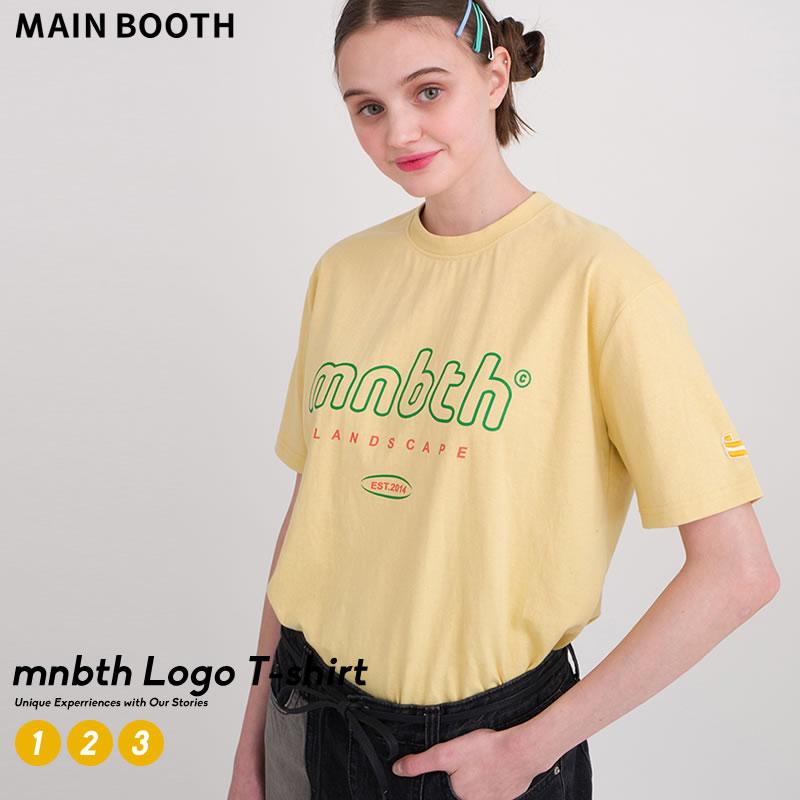 MAIN BOOTH メインブース Tシャツ MNBTS Logo T-shirt バター メンズ レディース ペアルック お揃いコーデ カップル 友達 韓国 ファッション ブランド｜dance3