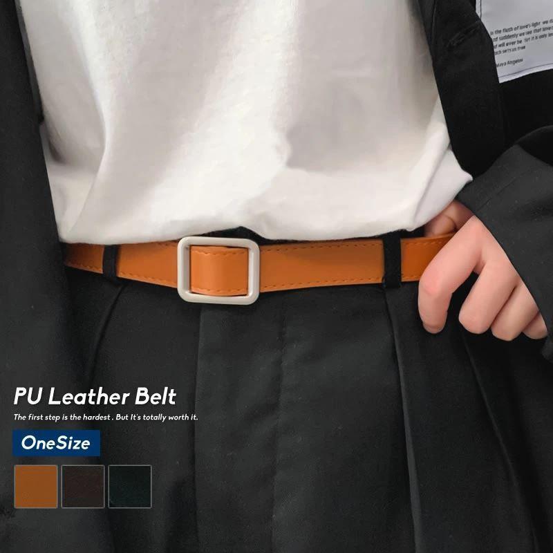 ベルト メンズ レディース レザー シンプル スクエアバックル おしゃれ ブランド ストリート系 韓国ファッション Statm013 Olchang 韓国ファッション 通販 Yahoo ショッピング