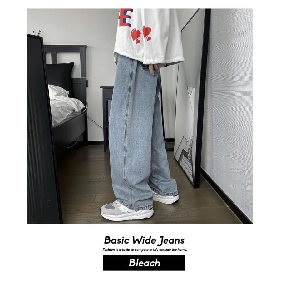 ワイド デニムパンツ ジーンズ メンズ 韓国 ブランド 太め ゆったり おしゃれ ストリート系 人気 | Shoowtime | 05