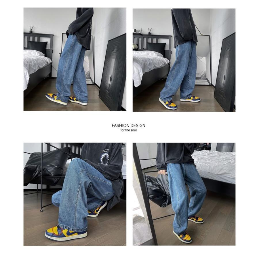 ワイド デニムパンツ ジーンズ メンズ 韓国 ブランド 太め ゆったり おしゃれ ストリート系 人気 | Shoowtime | 16