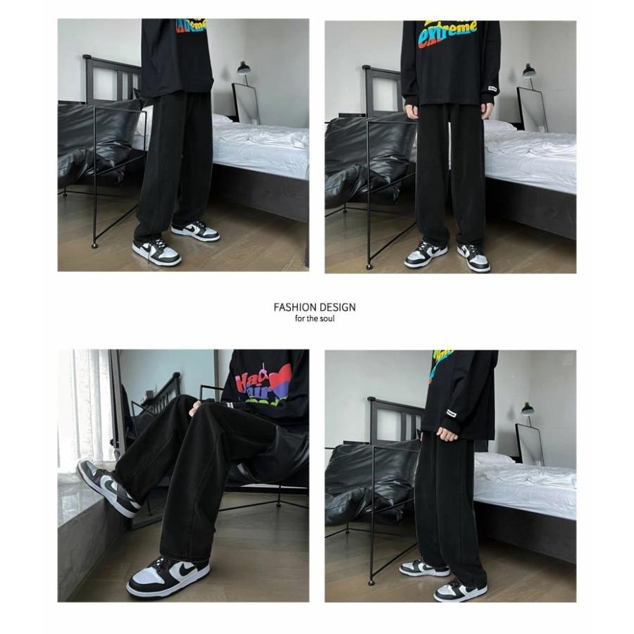 ワイド デニムパンツ ジーンズ メンズ 韓国 ブランド 太め ゆったり おしゃれ ストリート系 人気 | Shoowtime | 10
