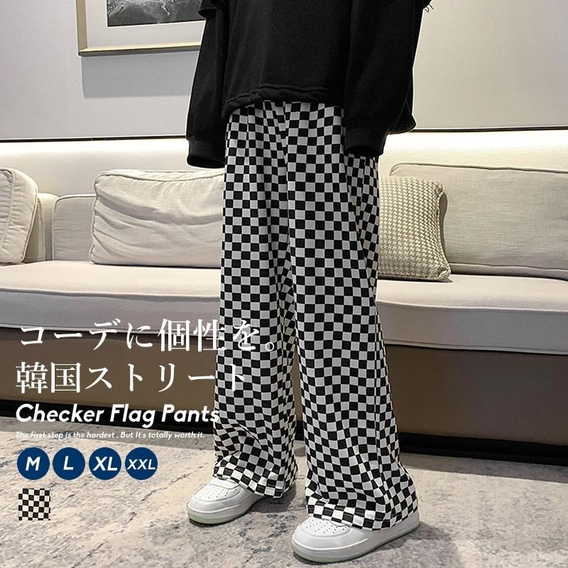ワイドパンツ メンズ チェッカー柄 ゆったり ストリート系 韓国 ファッション ブランド おしゃれ かっこいい ダンス衣装 秋冬 新作 Stdtm049 Shoowtime 韓国ファッション 通販 Yahoo ショッピング