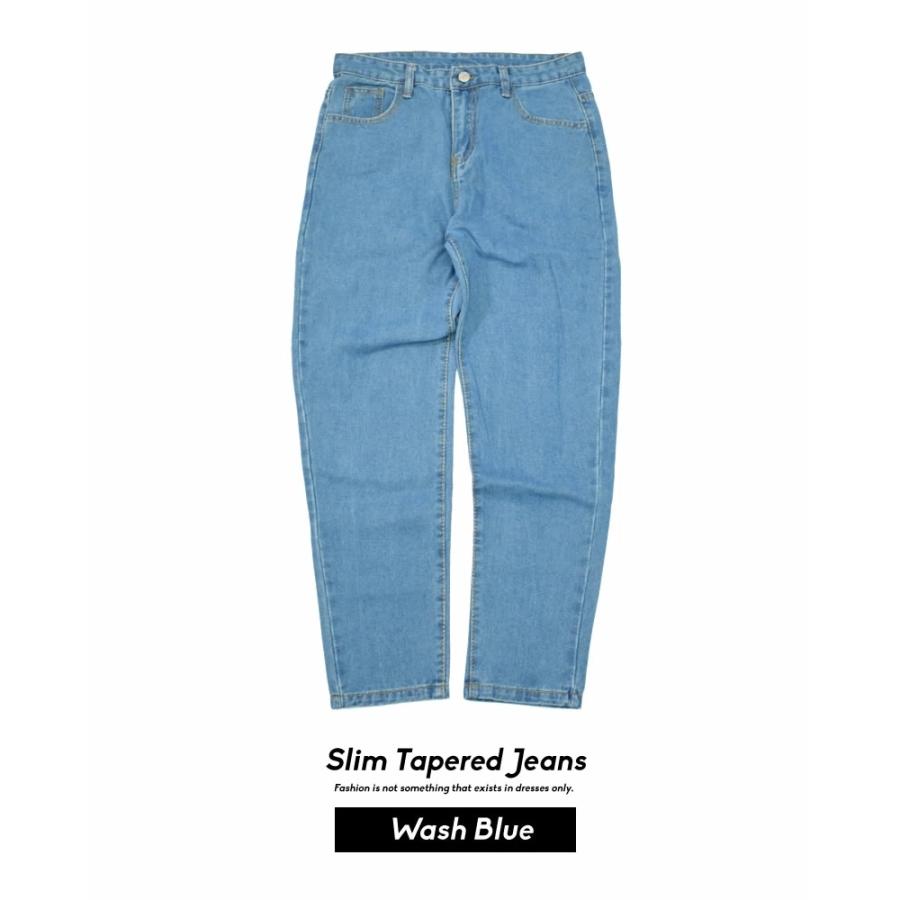 デニムパンツ ジーンズ メンズ スリム テーパード アンクル丈 9分丈 ゆったり おしゃれ ストリート系 韓国ファッション ブランド | Shoowtime | 07