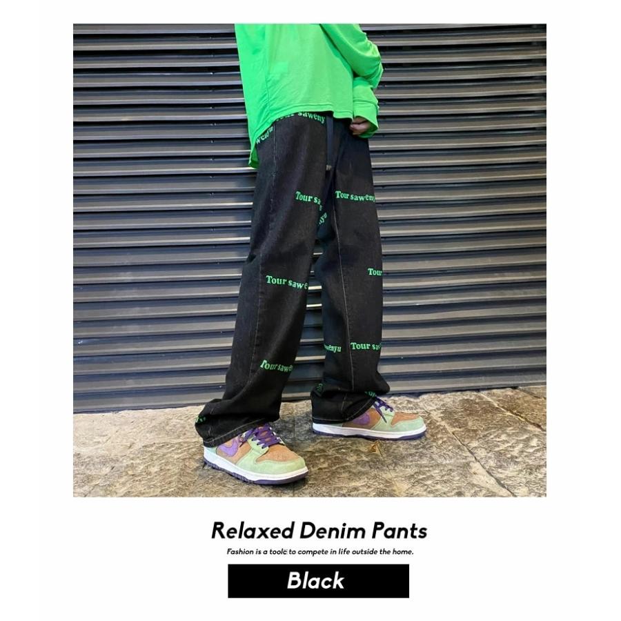 デニムパンツ ジーンズ メンズ ワードプリント おしゃれ ブランド ストリート系 韓国ファッション 韓国服 Stdtm066 Shoowtime 韓国ファッション 通販 Yahoo ショッピング
