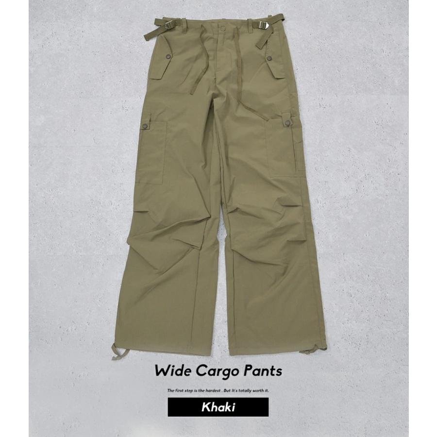 カーゴパンツ メンズ ワイド ゆったり 太め ミリタリー リップストップ生地 韓国 ブランド 大きいサイズ おしゃれ ストリート系 人気 | Shoowtime | 15