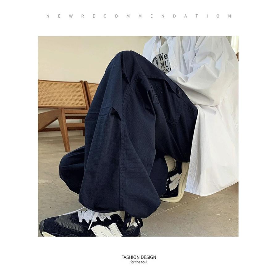 カーゴパンツ メンズ ワイド ゆったり 太め ミリタリー リップストップ生地 韓国 ブランド 大きいサイズ おしゃれ ストリート系 人気 | Shoowtime | 08